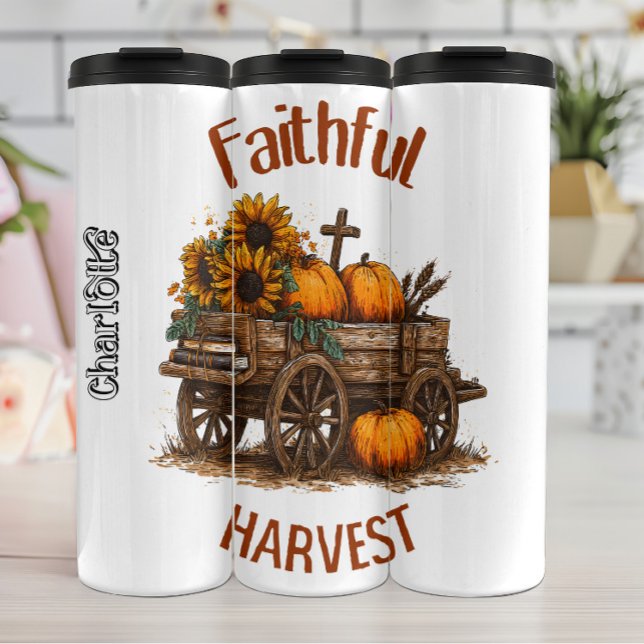 Faithful Harvest Wagon Graphic Thermal Tumbler (Creator Uploaded)
