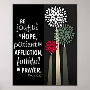 Faithful in prayer bible verse Romans 12:12 Poster