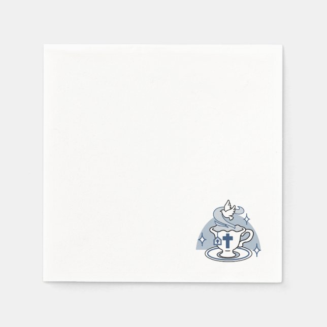 Faithful Living Art – Teacup with Cross and Dove  Napkins (Front)