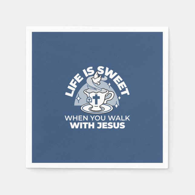 Faithful Living Art – Teacup with Cross and Dove  Napkins (Front)