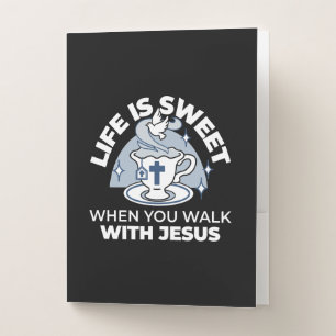 Faithful Living Art – Teacup with Cross and Dove Pocket Folder