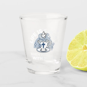 Faithful Living Art – Teacup with Cross and Dove Shot Glass
