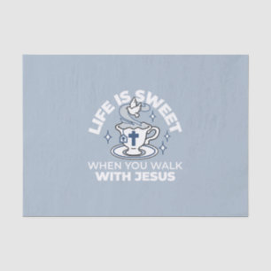 Faithful Living Art – Teacup with Cross and Dove Tissue Paper