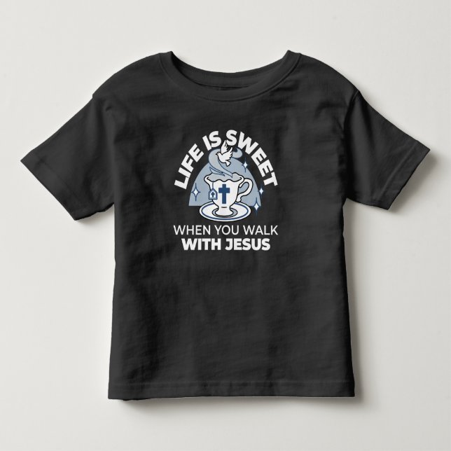 Faithful Living Art – Teacup with Cross and Dove  Toddler T-shirt (Front)