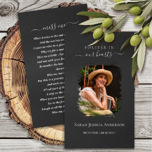 Faithful Memorial Prayer Card with Photo