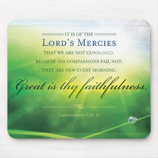 Faithful Mousepad - Lamentations 3:22 Bible Verse (Front)