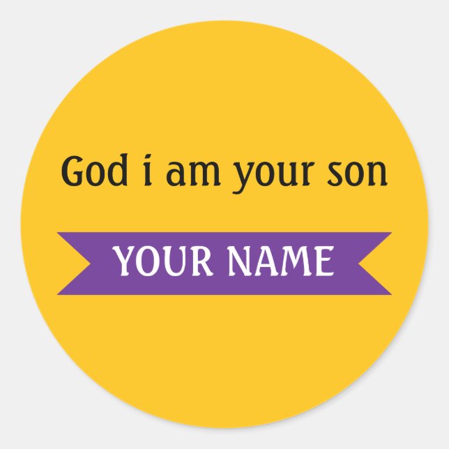 Faithful Son – Custom Name Inspirational Design Classic Round Sticker (Front)