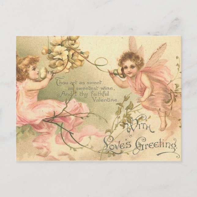 Faithful Valentine Flower Fairies Holiday Postcard (Front)