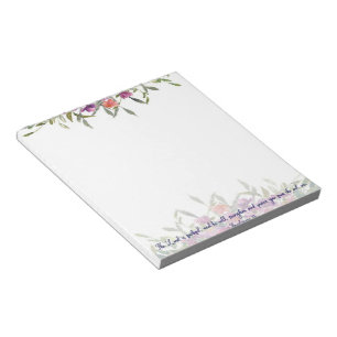 Faithful watercolor floral notepad
