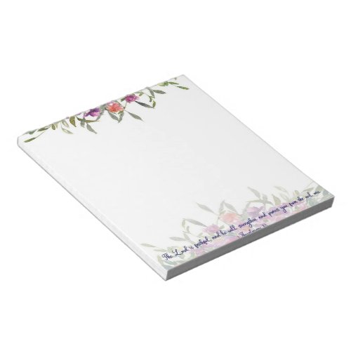 Faithful watercolor floral   notepad