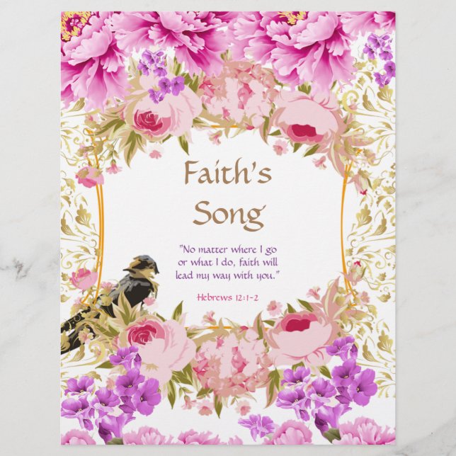 Faith's Song Poem Personalized Paper (Front)