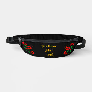Fáj a faszom Jelen-t iszom! fekete oldaltáska Fanny Pack