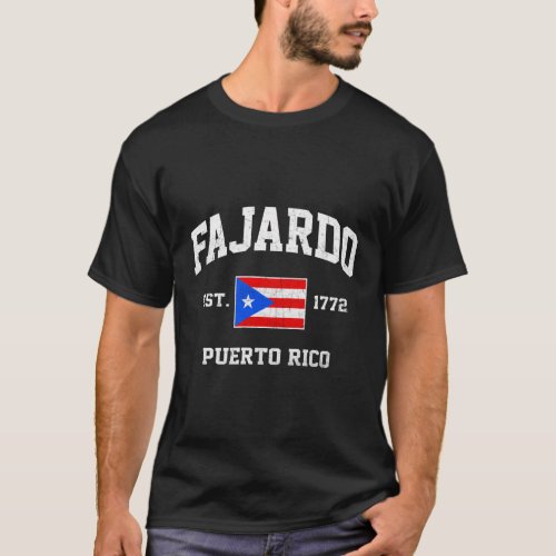 Fajardo Puerto Rico Boricua Flag Athletic Style T_Shirt
