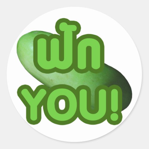 FAK YOU  Green Squash Winter Melon Classic Round Sticker