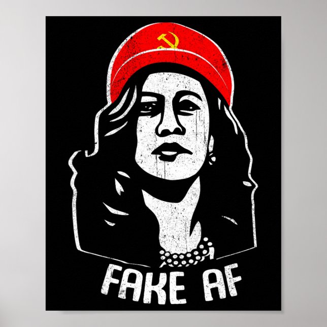 Fake Af Kamala Harris Communism Election Humor Men Poster (Front)