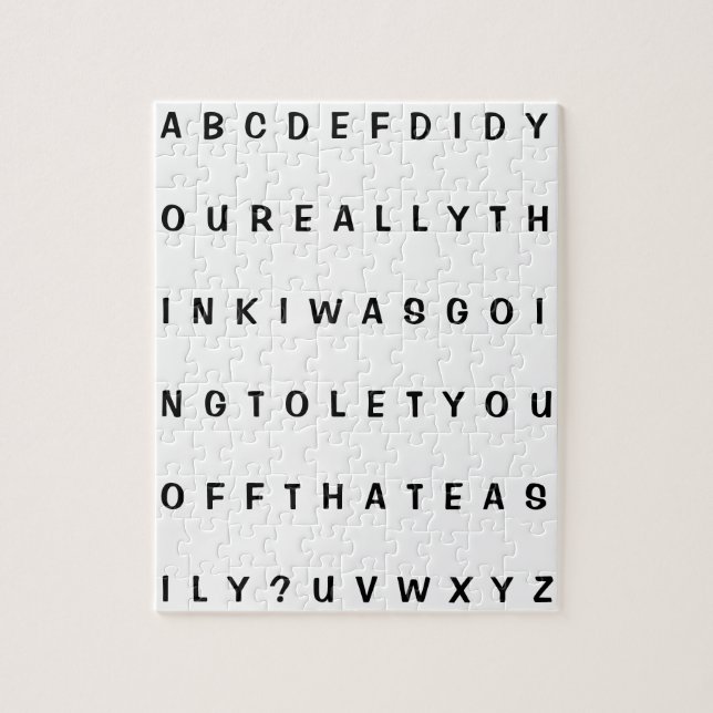 Fake Alphabet Frustrating Joke Jigsaw Puzzle (Vertical)