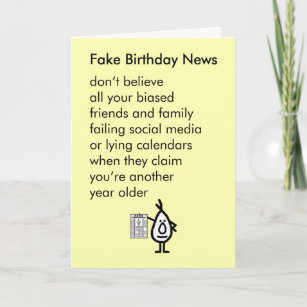 Fake Birthday News - a funny happy birthday poem Card