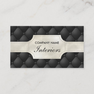 Fake Black And White Tufted Leather Look-like Business Card