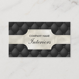 Fake Black And White Tufted Leather Look-like Business Card
