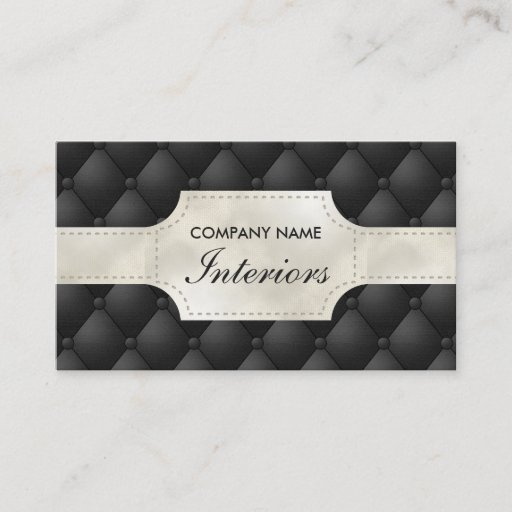 Customizable Fake Black And White Tufted Leather Business Card Template