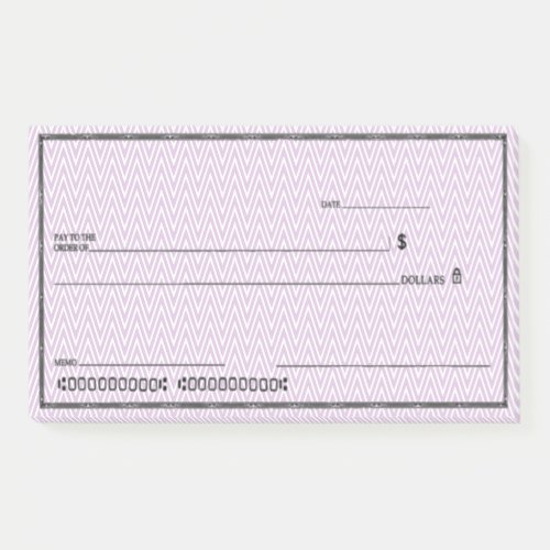 Fake Blank Check Post_it Notes