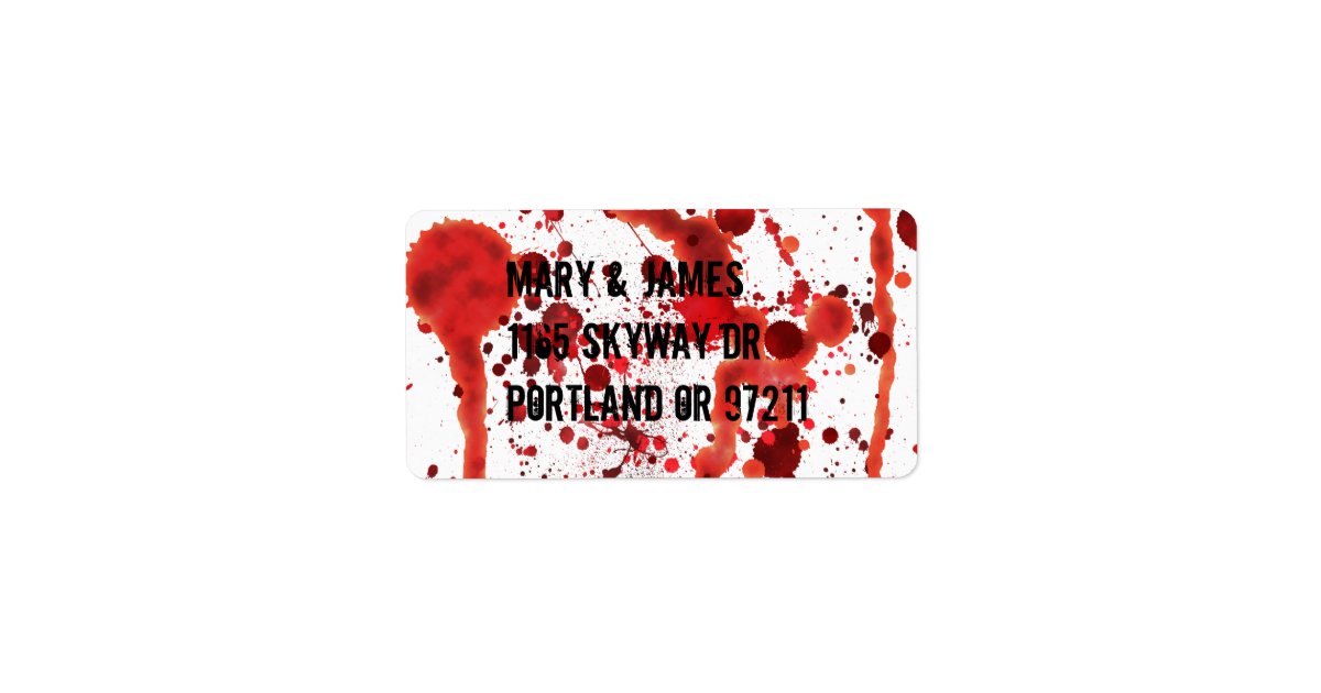 Fake Blood Splatters Label | Zazzle