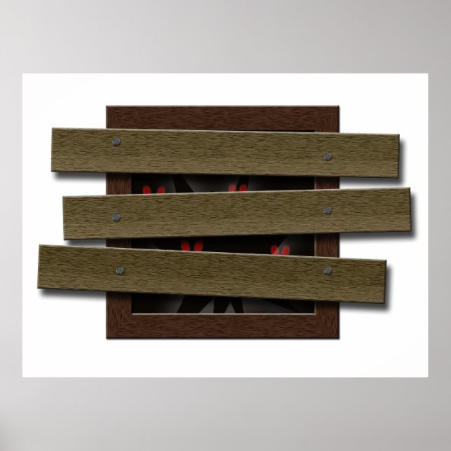 Fake Boarded Up Window Halloween Haunted House Poster (Front)