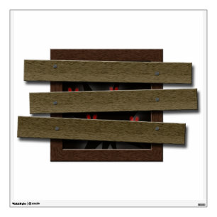 Fake Boarded Up Window Halloween Haunted House Wall Sticker