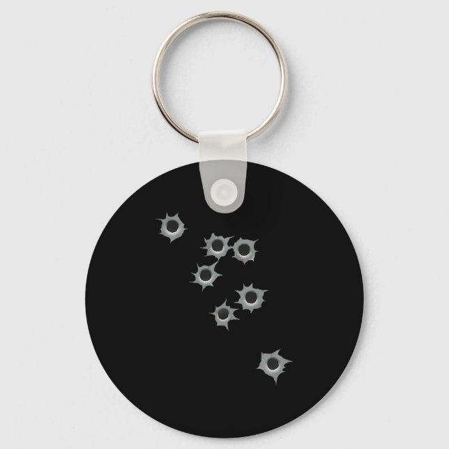 Fake Bullet Hole Funny Costume Graphic Design  Keychain (Front)