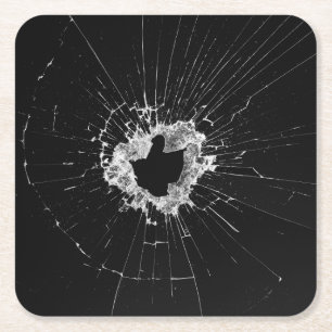 Fake Cracked Broken Design – Funny Theft Deterrent Square Paper Coaster