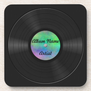 Fake Custom Vinyl Record Beverage Coaster