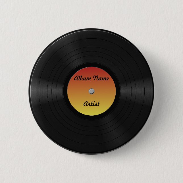 Fake Custom Vinyl Record Button (Front)