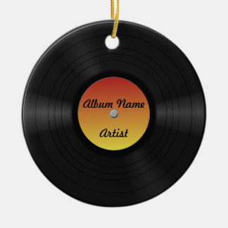 Fake Custom Vinyl Record Ceramic Ornament