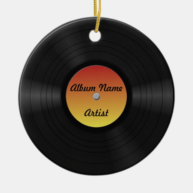 Fake Custom Vinyl Record Ceramic Ornament (Front)