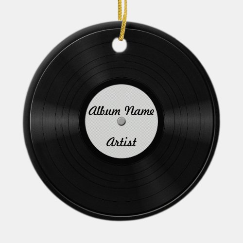 Fake Custom Vinyl Record Ceramic Ornament