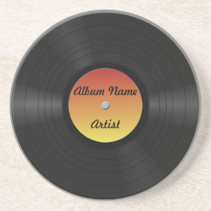 Fake Custom Vinyl Record Drink Coaster