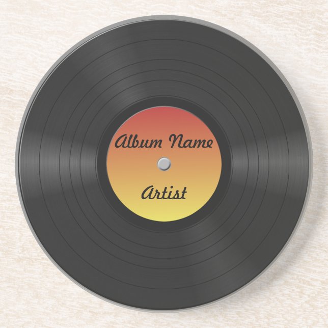 Fake Custom Vinyl Record Drink Coaster (Front)