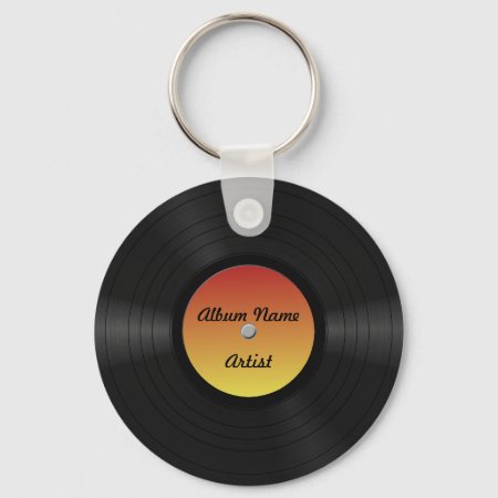 Fake Custom Vinyl Record Keychain