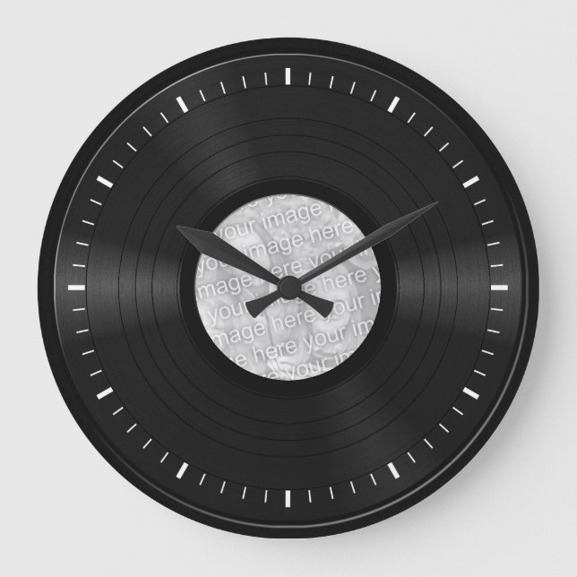 Fake Custom Vinyl Record Large Clock (Front)