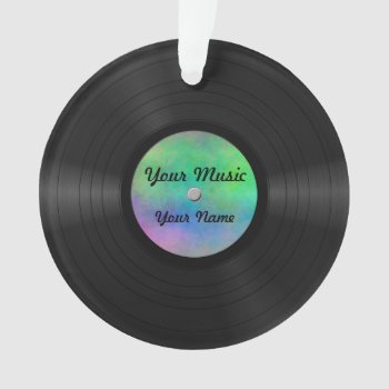 Fake Custom Vinyl Record Ornament by packratgraphics at Zazzle