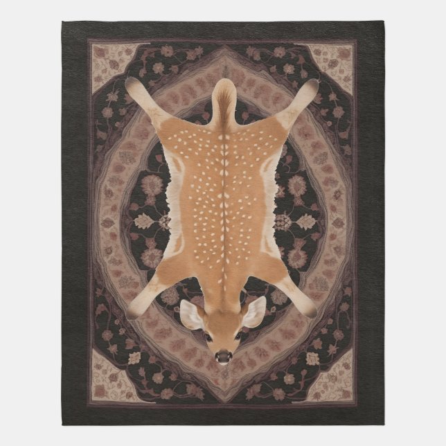 Fake Deer Rug - Faux Axis Deer on Black Carpet (Front (Vertical))