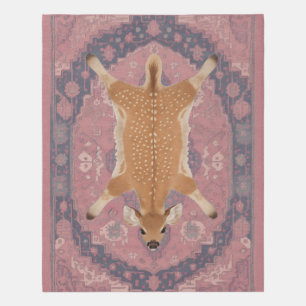 Fake Deer Rug - Faux Axis Deer on Pink Persian Rug