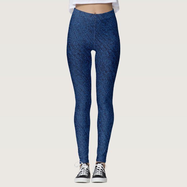 Fake DEnim Jeans blue Leggings (Front)
