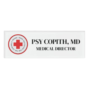 Fake Doctor Name Tag Halloween Insane Asylum