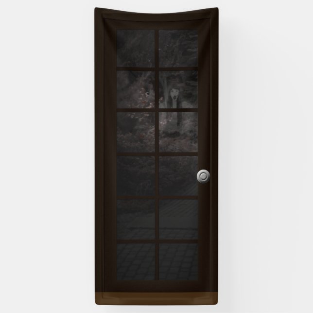 Fake Door Ghost Halloween Haunted House Prop Banner (Vertical)