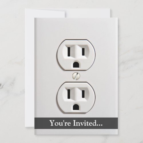 Fake Electrical Outlet Custom Invites