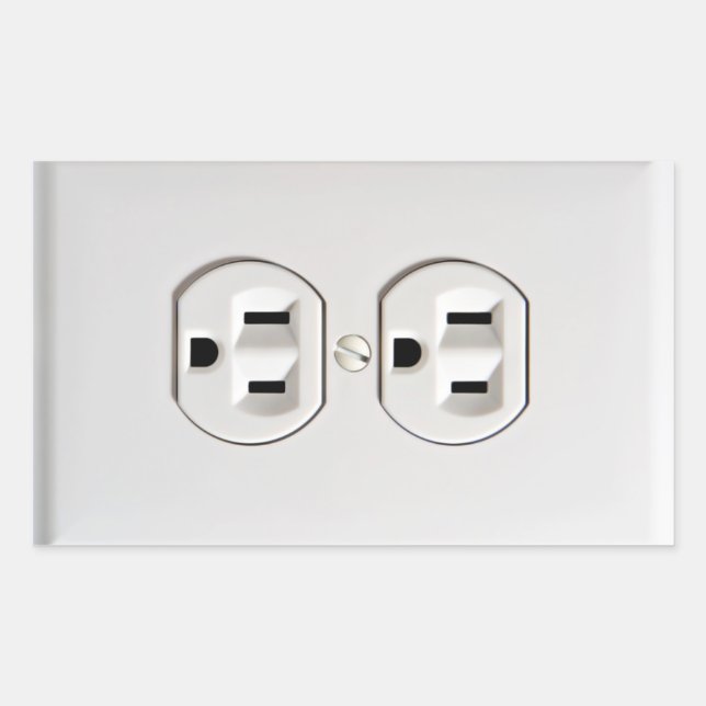 Fake Electrical Outlet Rectangular Sticker (Front)