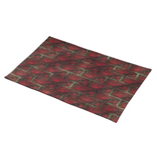 Fake exposed brick wall or tiles simulating it cloth placemat