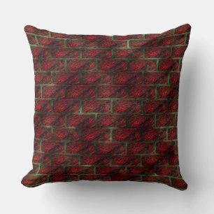 Fake exposed brick wall or tiles simulating it? throw pillow