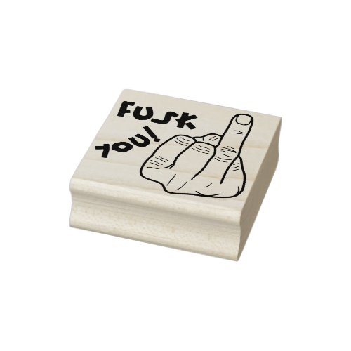 Fake f_bomb  fake middle finger joke rubber stamp